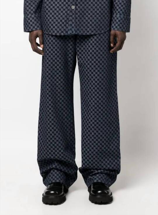 BALMAIN Other - NEW BALMAIN mini monogram jacquard loose denim pants in blue